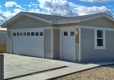 Two car plus golf cart garage addition for manufactured home. Located in Palm Desert.