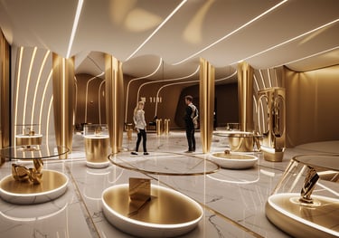 Luxury retail boutique architecture interior for Cartier in downtown Toronto