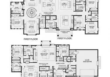 Detailed architectural floor plans for The Richmond Hill Grand Residence.