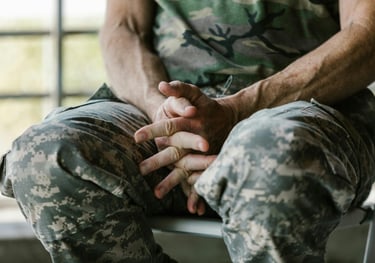a veteran in camouflage uniform