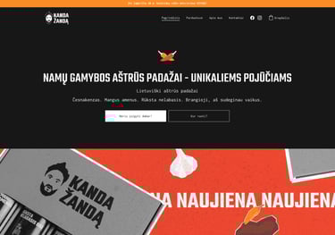 Kanda Žandą E-shop. Hostinger Builder. RYZHA paslaugos