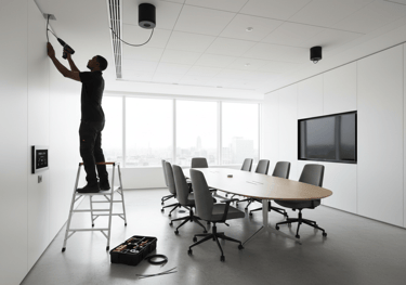 av systems installation in a meeting room