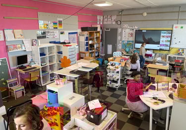 exemple d'aménagement d'une classe flexible