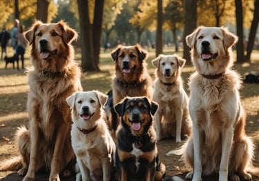 dogs in a park