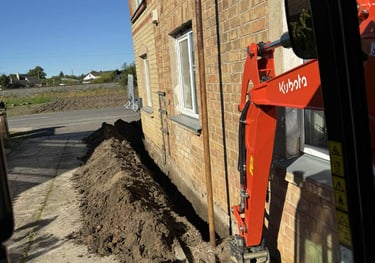 atkasamas 50cm plocio, 50cm gylio pamatas, kad apsiltinti putu polisteroliu