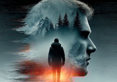 Création numérique IA Elie2027 : fusion entre nature, esprit et lumière intérieure.