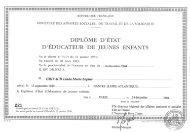diplôme d'état d'éducatrice de jeunes enfants