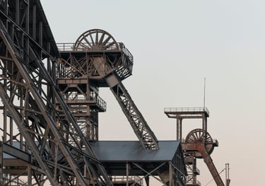 a large industrial steel structure with a large metal structure