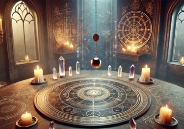 a table with candles and candles on it