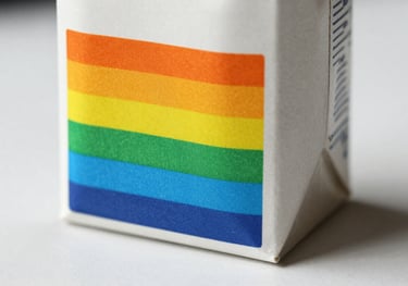 High-detail shot of an auto-lock bottom carton standing on a clean white surface, showcasing its sturdy construction and vibrant offset printing colors.