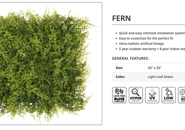 Artificial ivy wall installation in West Palm Beach