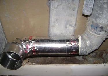 Dryer vent repair in the wall at old house in Punta Gorda