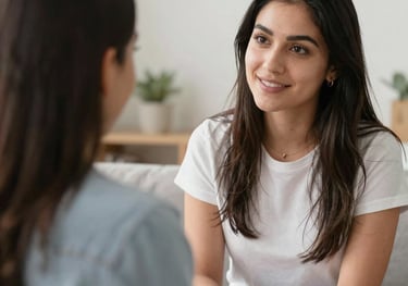 A curved facade covered in white latticework