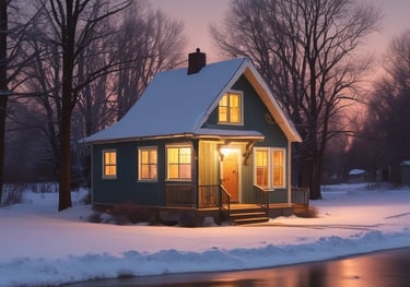 A small Ohio storefront displaying a welcoming sign on a bright morning.