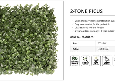 Artificial ivy wall installation in Boca Raton