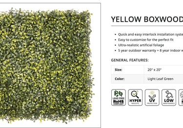 Lush artificial foliage wall for office lobby decor.