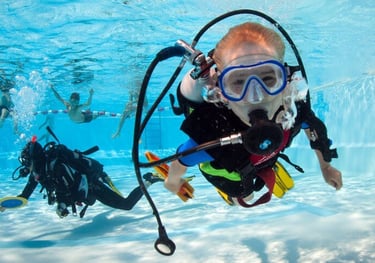 Bubblemaker child in the pool