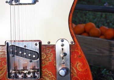 Tumbleweed "Tangerine Dream" Custom, American Handcrafted Electric Guitar. Tele Style. Ebony fboard.