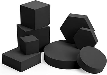 8PCS Geometric Cube Photo Props Set, Hard Foam Photography Background Props for Goods, Crafts, Lipst