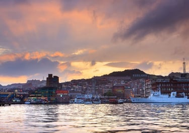 porto de keelung chegando de navio