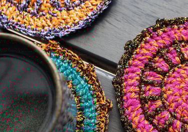 Jungle Poets nerti megzti rankų darbo puodelių padėkliukai kalėdinės dovanos 