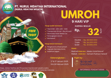 umroh januari februari vip 2025