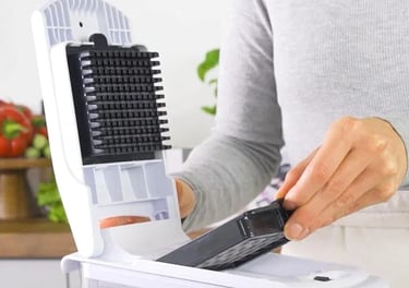 a person opening vegetable chopper