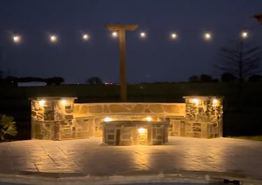 Outdoor Living Space with Lights
