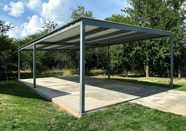 Metal Patio with Concrete Flooring