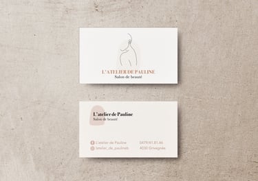 Cartes de visite l'atelier de Pauline - salon de beauté