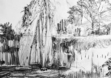 Fountain drawing en plein air Dumfries House