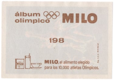1964 Nestle Milo Olimpico Album #198 1936 Basketball Olympics card (back)