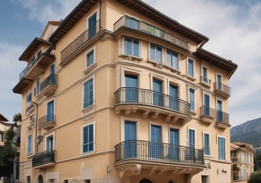 Elegant courtroom with classical architecture and soft natural light.