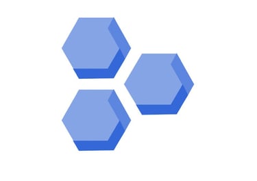 a group of three hexagons with hexagons
