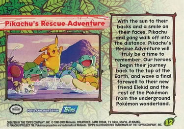 12 Pikachu's Rescue Adventure Topps Pokémon The Movie 2000 back