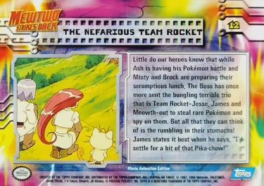 12 The Nefarious Team Rocket Topps Pokémon The First Movie back