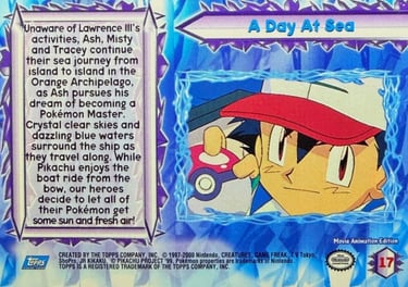 17 A Day At Sea Topps Pokémon the Movie 2000 back