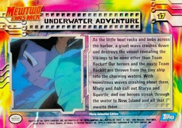17 Underwater Adventure Topps Pokémon The First Movie back