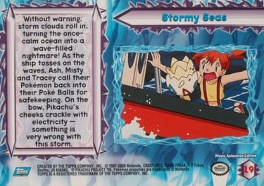 19 Stormy Seas Topps Pokémon The Movie 2000 back