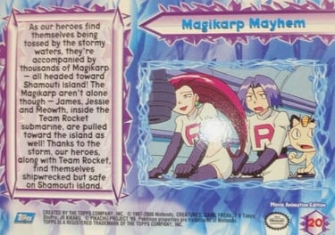 20 Magicarp Mayhen Topps Pokémon The Movie 2000 back