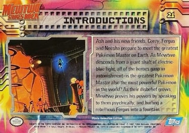 21 Introductions Topps Pokémon The First Movie back
