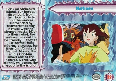 22 Natives Topps Pokémon The Movie 2000 back