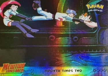 23 Meowth Time Two Topps Pokémon The First Movie back rainbow foil