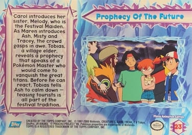 23 Prophecy Of The Future Topps Pokémon the movie 2000 back