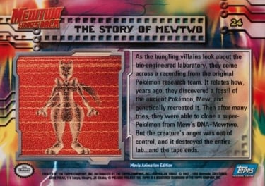 24 The Story of Mewtwo Topps Pokémon The First Movie back