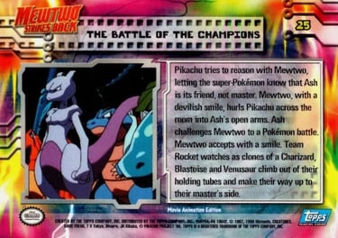 25 The Battle of the Champions Topps Pokémon The First Movie back