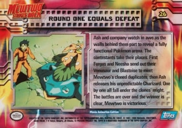 26 Round one Equals Defeat Topps Pokémon The First Movie back