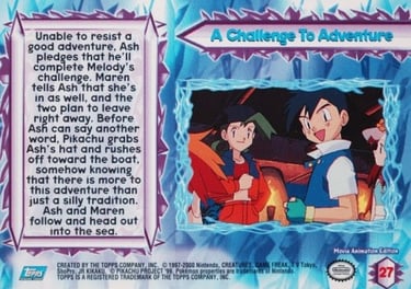27 A Challange To Adventure Topps Pokémon The Movie 2000 back