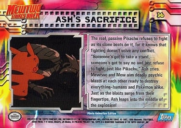 36 Ash's Sacrifice Topps Pokémon The First Movie back