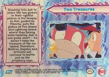 43 Two Treasures Topps Pokémon The Movie 2000 back